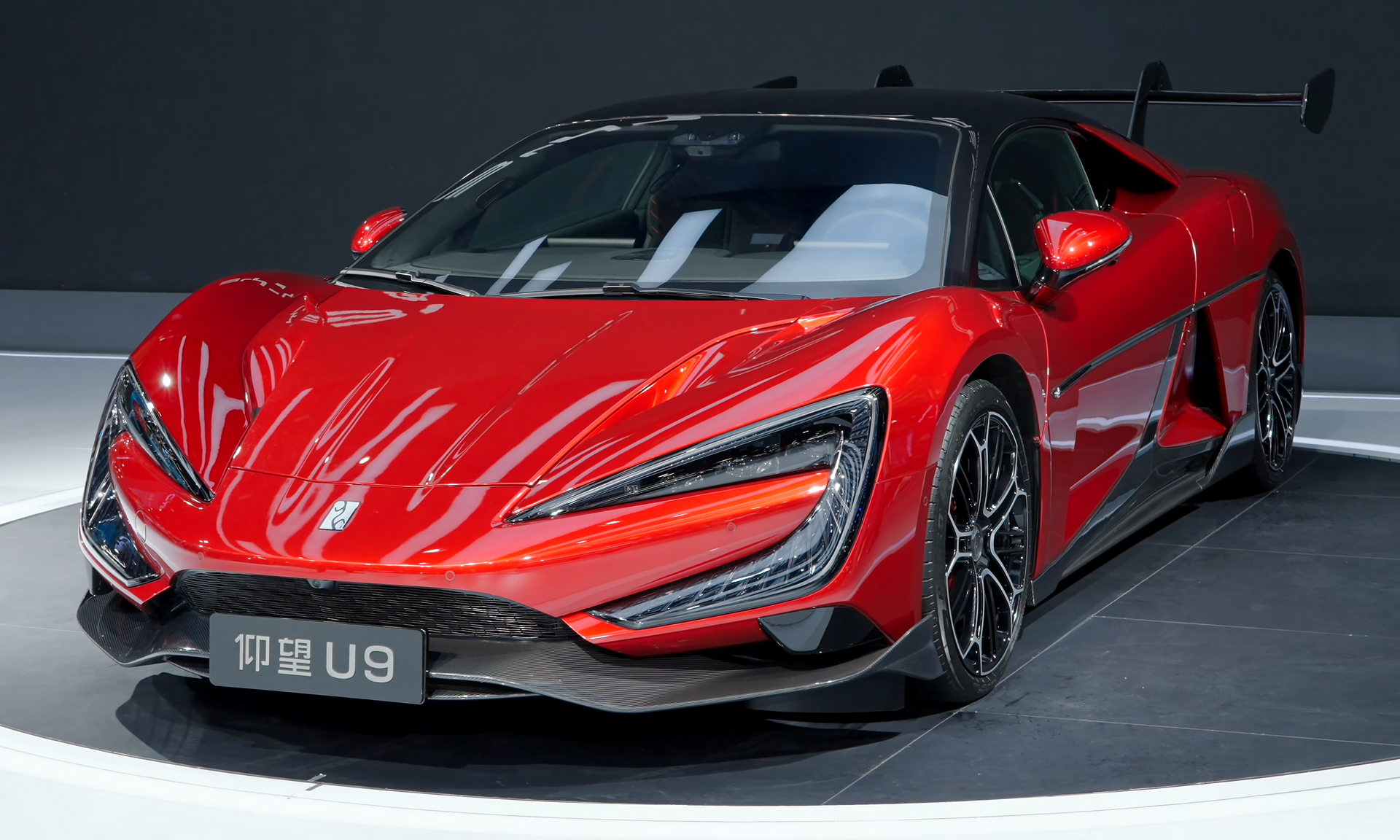 Red YANGWANG U9 luxury electric supercar